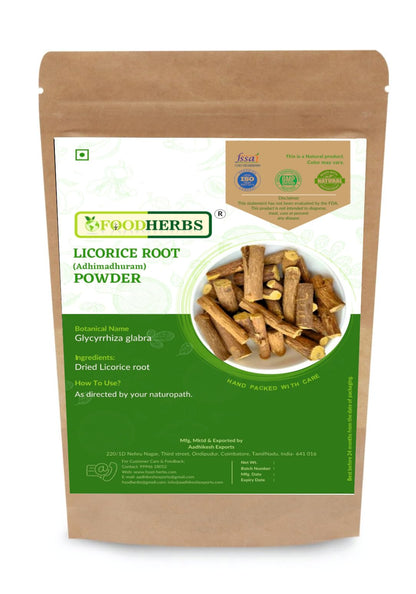 Foodherbs Licorice Root Powder 200 GMS | Mulethi (Glycyrrhiza Glabra) | Gut & Respiratory Wellness