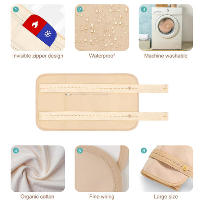 10 Pcs Organic Cotton Castor Oil Pack Wrap – Reusable Castor Oil Packs for Stomach, Neck, Knee, Foot, Women & Entire Body