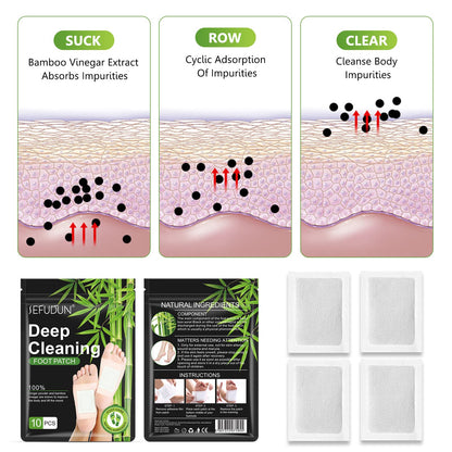 Foot Pads 30 Pcs – Bamboo Vinegar Ginger Powder Pads (Pack of 3)