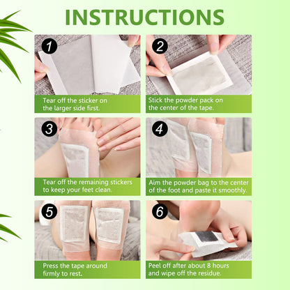 20Pcs Ginger Bamboo Vinegar Foot Pads for Deep Cleansing & Foot Care