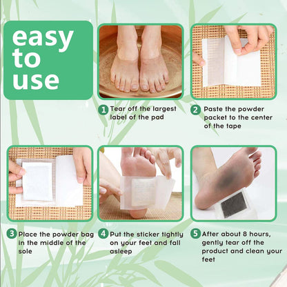 100Pads Natural Bamboo Vinegar Ginger Foot Pads – Travel or Home Use