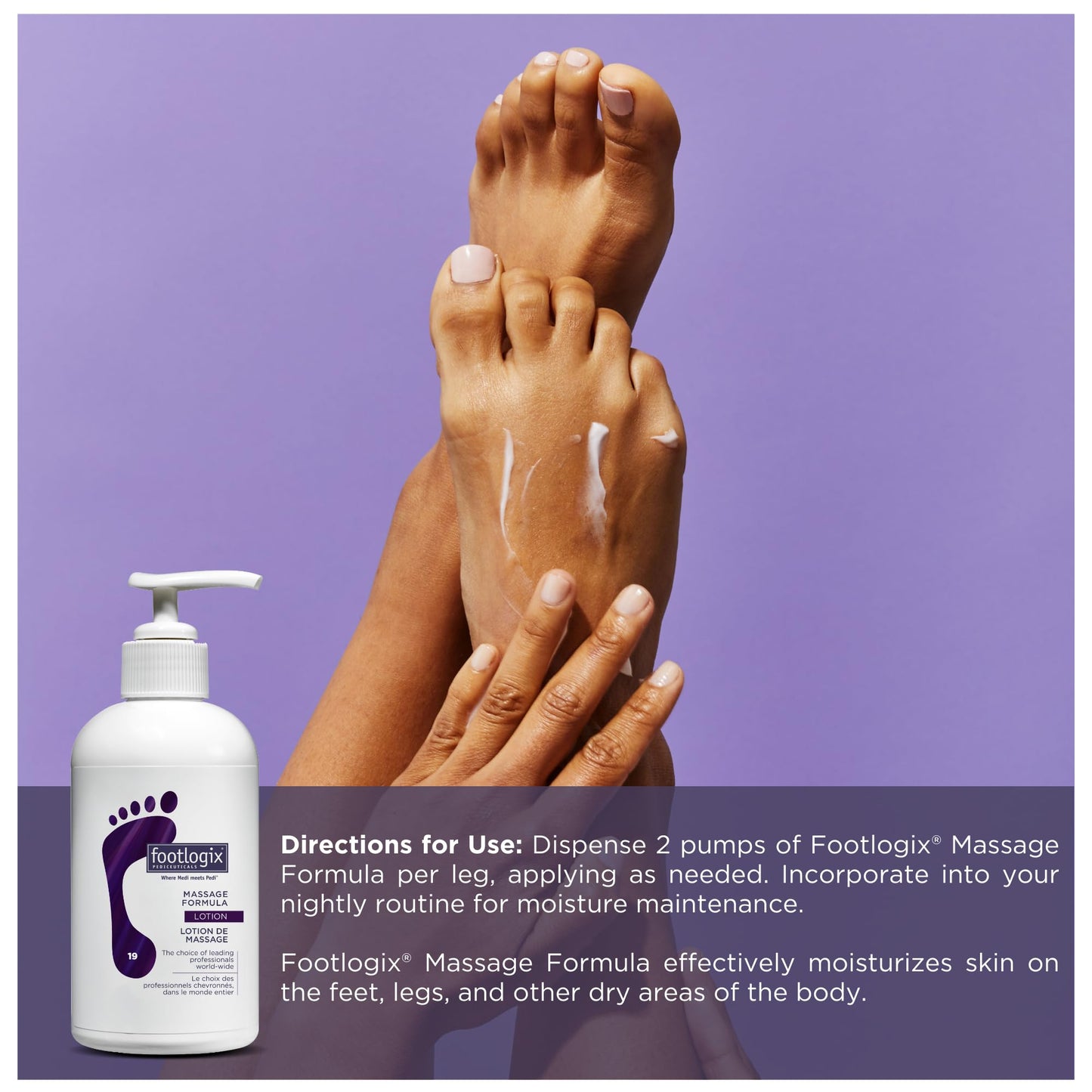 FOOTLOGIX Massage Formula Lotion 8.45 oz | Dermal Infusion Technology