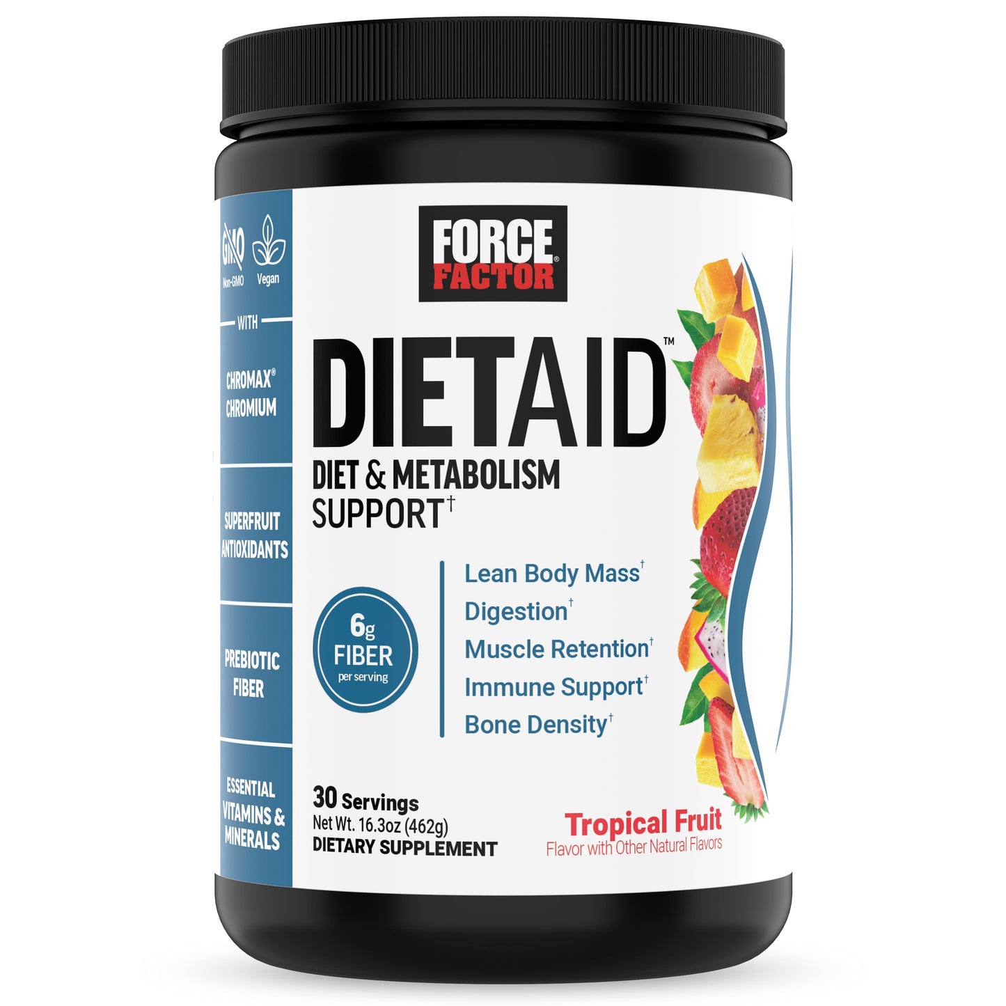 Force Factor Diet Aid Powder – Metabolism Booster, Chromax Chromium, 30 Servings