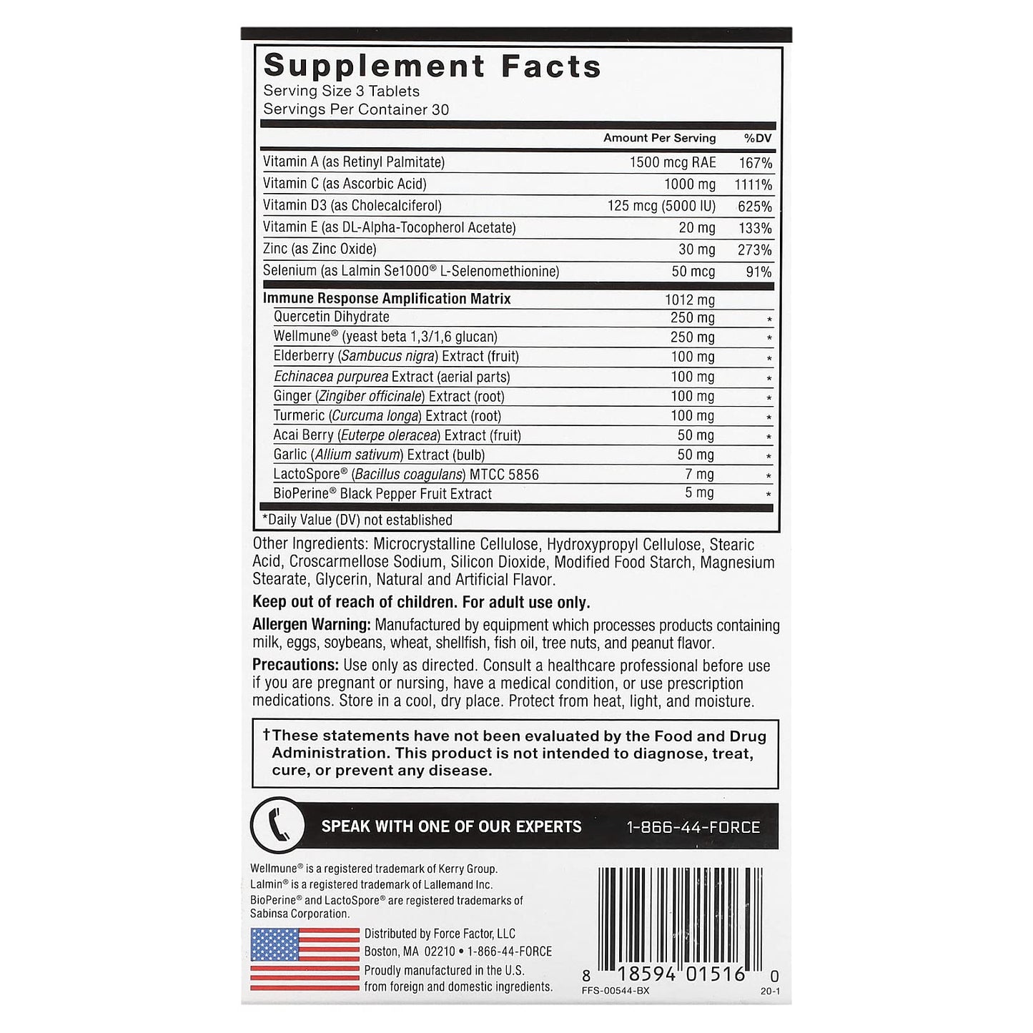 FORCE FACTOR Immunity - Immune Support with Vitamin C 1000mg, Elderberry & Zinc