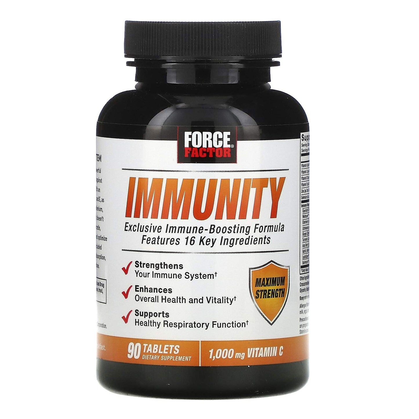 FORCE FACTOR Immunity - Immune Support with Vitamin C 1000mg, Elderberry & Zinc