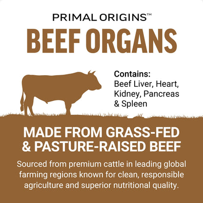 FORCE FACTOR Primal Origins Grass-Fed Beef Organs – Liver, Heart, Kidney, Pancreas & Spleen | 3500mg, 150 Capsules