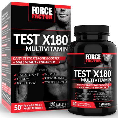 FORCE FACTOR Test X180 Multivitamin – Testosterone Support for Men (120 Tablets)