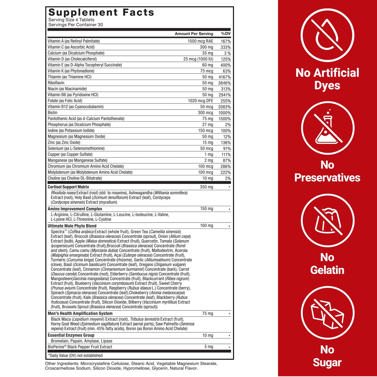 FORCE FACTOR Test X180 Multivitamin – Testosterone Support for Men (120 Tablets)