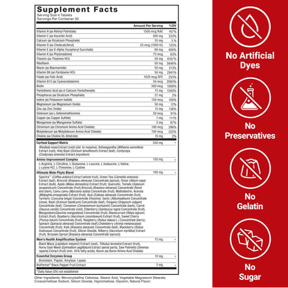 FORCE FACTOR Test X180 Multivitamin – Testosterone Support for Men (120 Tablets)