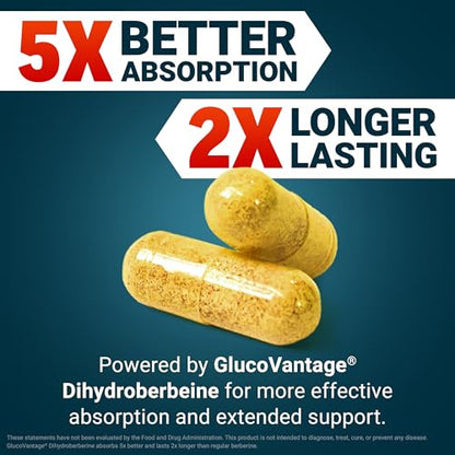 Force Factor Ultra Berberine Enhanced Absorption - 60 Veg Capsules | 5x Absorption, 2x Lasting