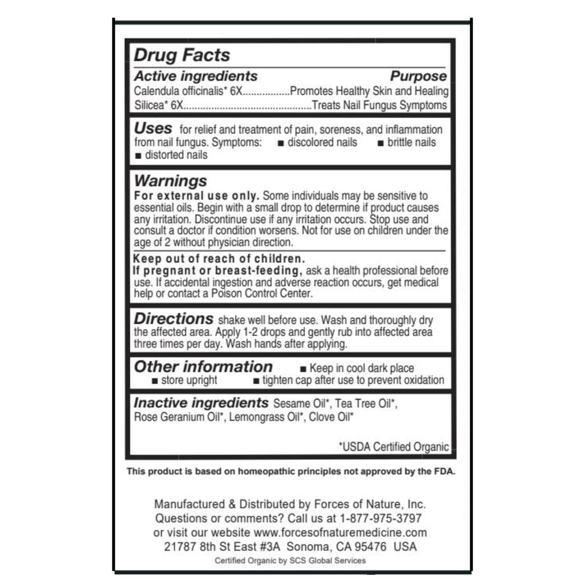 Forces of Nature Toenail Fungus Treatment – Organic Homeopathic Nail Care 0.17 fl oz