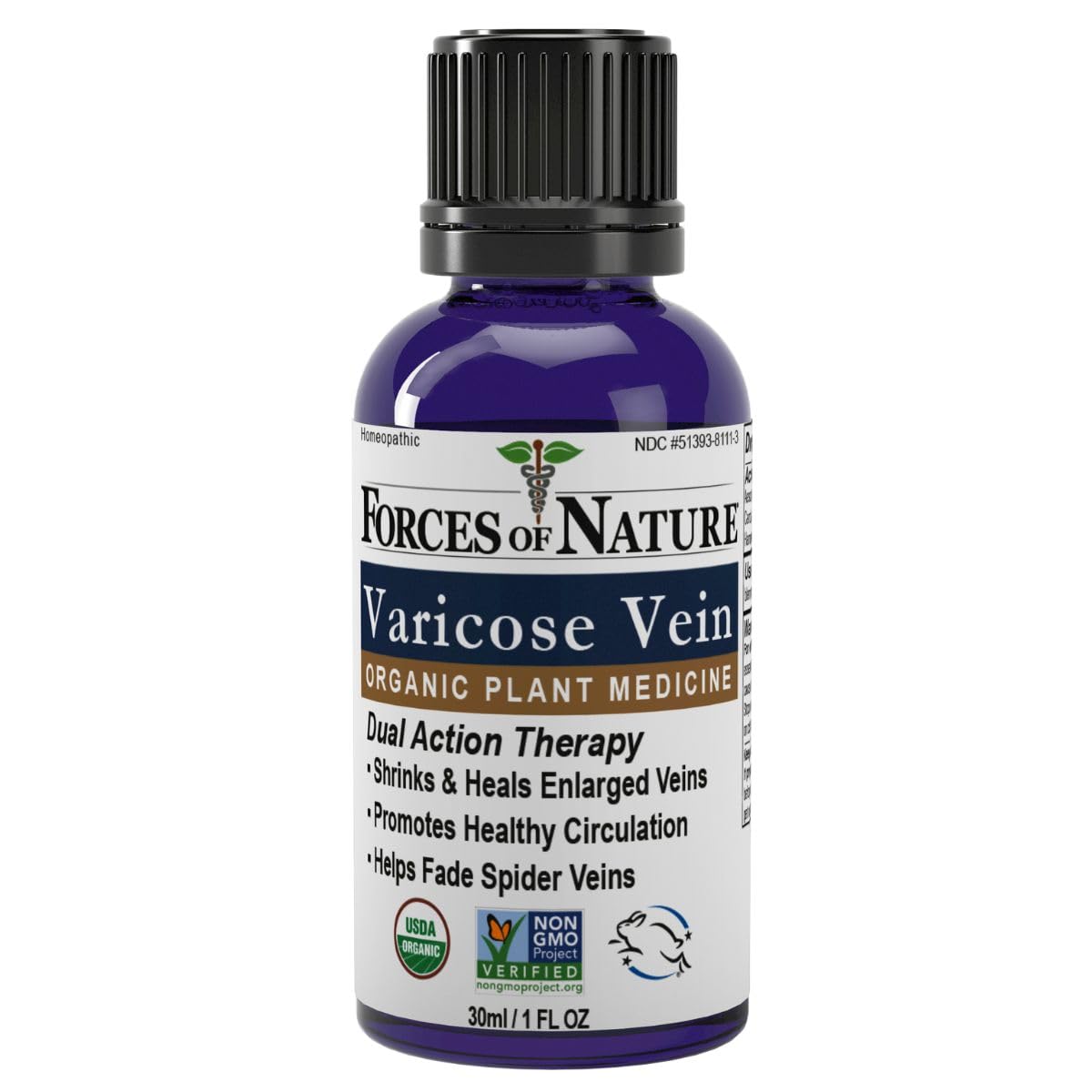 Forces of Nature Varicose Vein Treatment - Organic Homeopathic Medicine, 1 Fl Oz