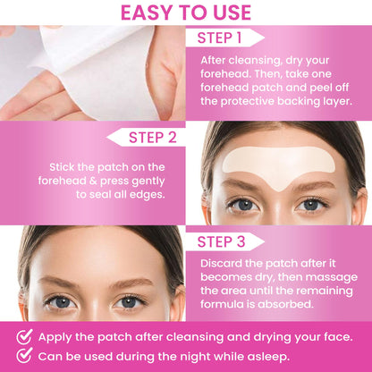 Forehead Wrinkle Patches Overnight Smoothing – Anti Wrinkle Patches for Face & Forehead | 12 pcs