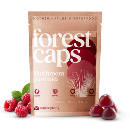 Forest Caps Mushroom Gummies – Lion’s Mane, Reishi & Cordyceps