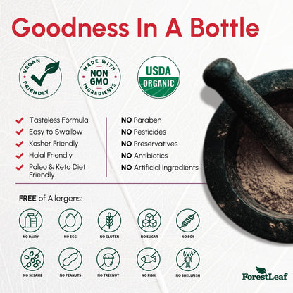 ForestLeaf Organic Beet Root Capsules – 20:1 Beet Extract with Ginger & Grape Seed | 120 Caps