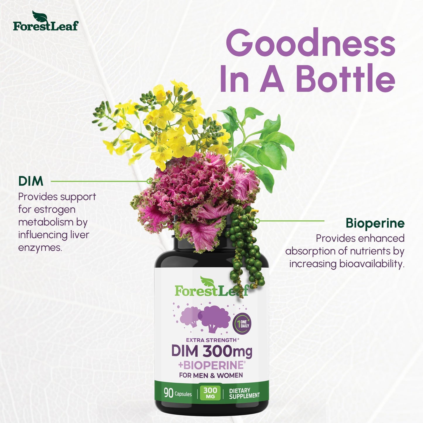 ForestLeaf DIM 300mg with BioPerine — Hormone Balance & Metabolic Support (90 Caps)