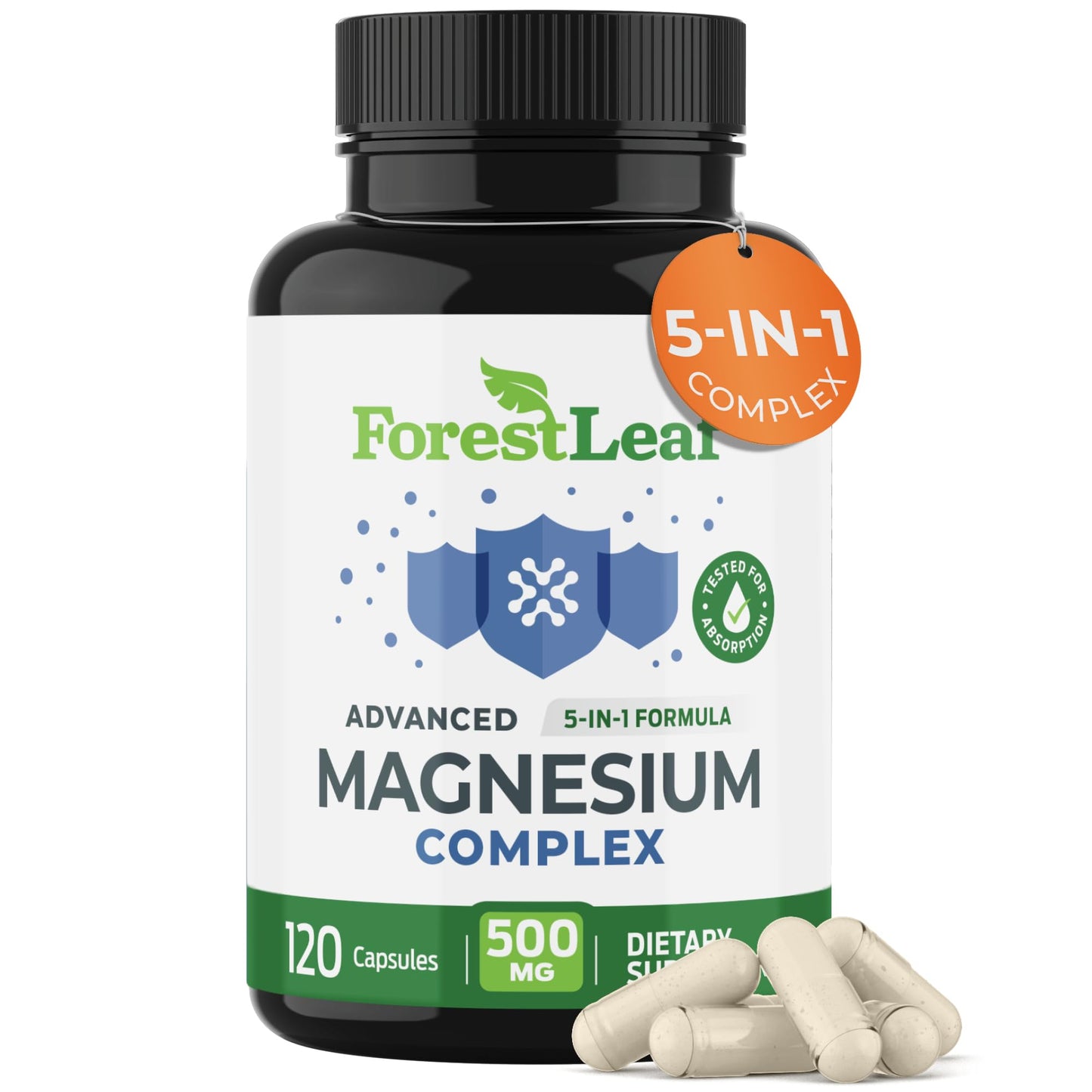 ForestLeaf Magnesium Complex 500mg – 120 Ct | Sleep, Relaxation & Muscle Support