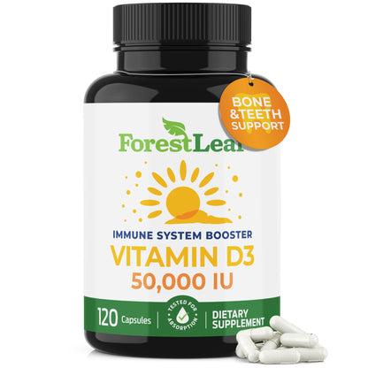 ForestLeaf Vitamin D3 50,000 IU – Weekly High Potency D3 (2-Year Supply)