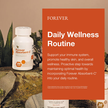 Forever Absorbent-C Orange & Honey Flavor with Oat Bran – 100 Vitamin C Chewable Tablets