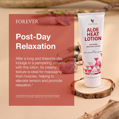 Forever Living Aloe Heat Lotion with Menthol & Eucalyptus - Comfort & Skin Nourishment - Vegan-Friendly, 4 oz