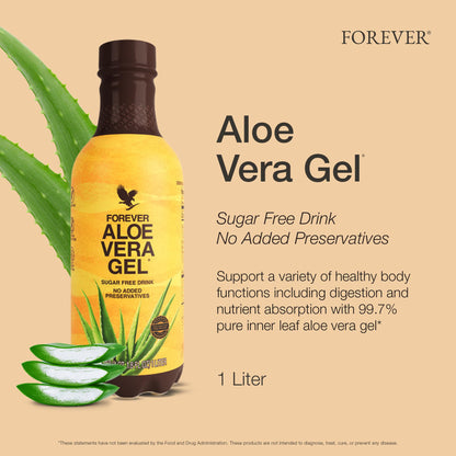 Forever Living Aloe Vera Gel – Pure Inner Leaf Juice, 99.7% Aloe, Preservative-Free, 33.8 fl oz