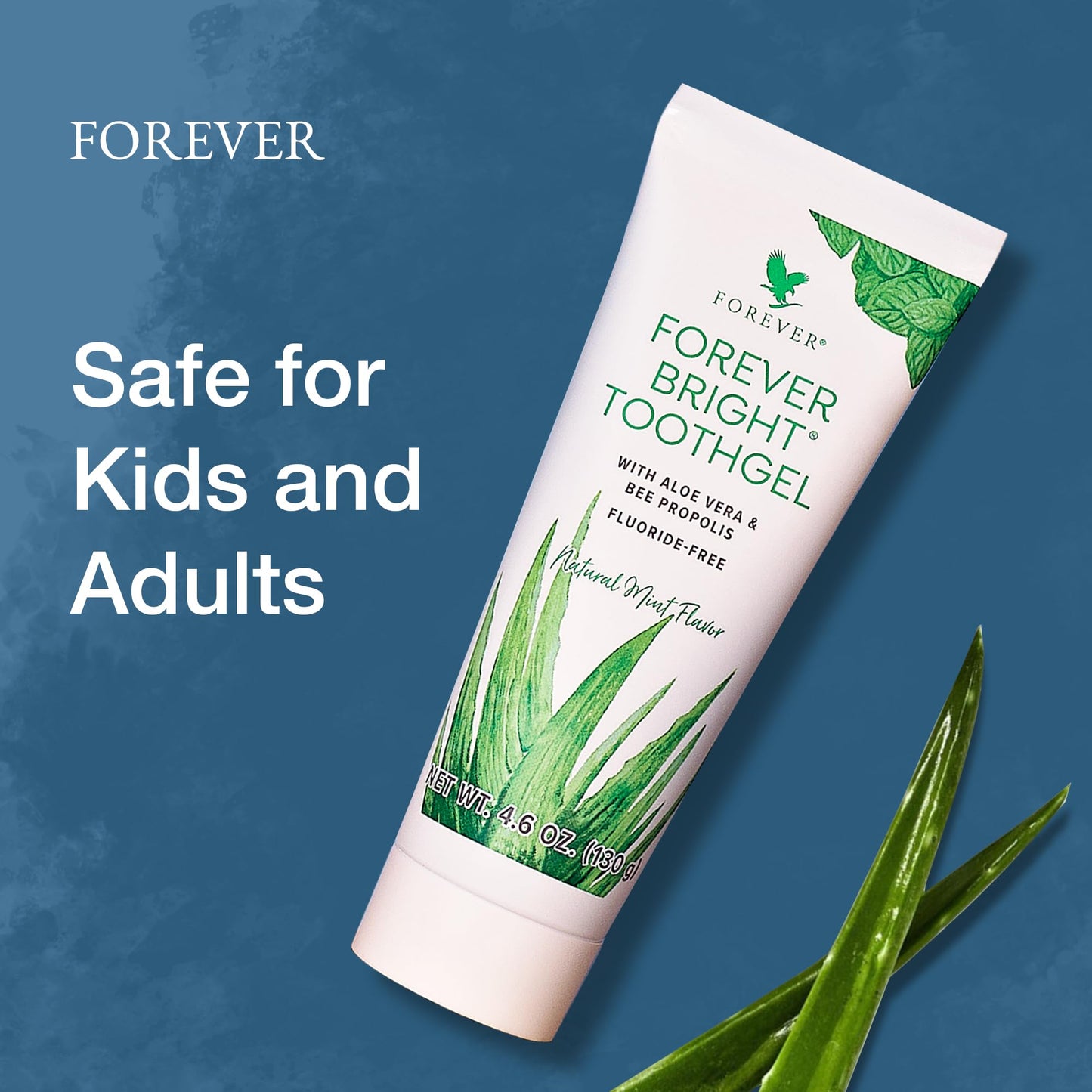 Forever Living Bright Toothgel – Fluoride-Free Aloe Vera Gel with Bee Propolis, Peppermint-Spearmint, 4.6 oz