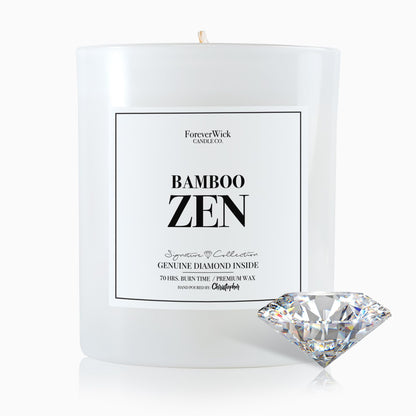 Foreverwick Bamboo Zen Candle – Diamond Gift, Aromatherapy, 70 Hours