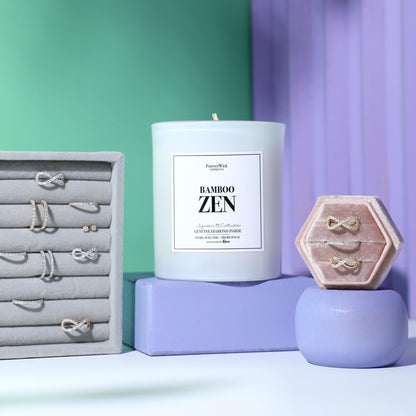 Foreverwick Bamboo Zen Candle – Diamond Gift, Aromatherapy, 70 Hours