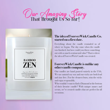 Foreverwick Bamboo Zen Candle – Diamond Gift, Aromatherapy, 70 Hours