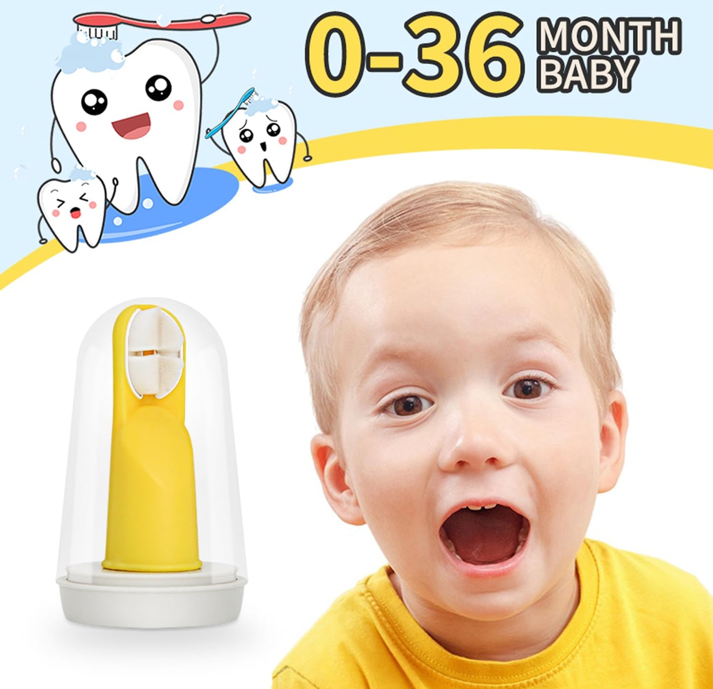 FOREVIVE Finger Toothbrush for Toddlers (1-3) - 2 Pack Silicone Toothbrush with Travel Case