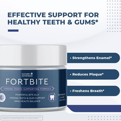 FortBite Natural Tooth Powder – Kaolin & Bentonite Clays, Plant-Based, Made in USA