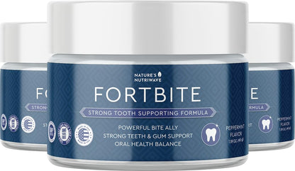 FortBite Natural Tooth Powder with Bentonite & Kaolin Clays – Non-GMO, USA Made, GMP-Certified | 1.59 oz / 45 g | 3 Month Supply