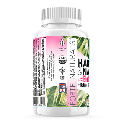 FORTE NATURALS Hair Growth Biotin Gummies for Women – 5000mcg Biotin, Hair Skin & Nails Vitamins, Made in USA