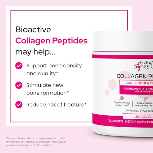 FORTIBONE Collagen Peptides – Essential Bone Builder, Unflavored, Gluten-Free & Dairy-Free (30 Servings)