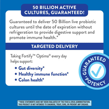 Nature's Way Fortify Optima Probiotic for Adults 50+ – 50 Billion Cultures, Digestive & Immune Support, 30 Capsules