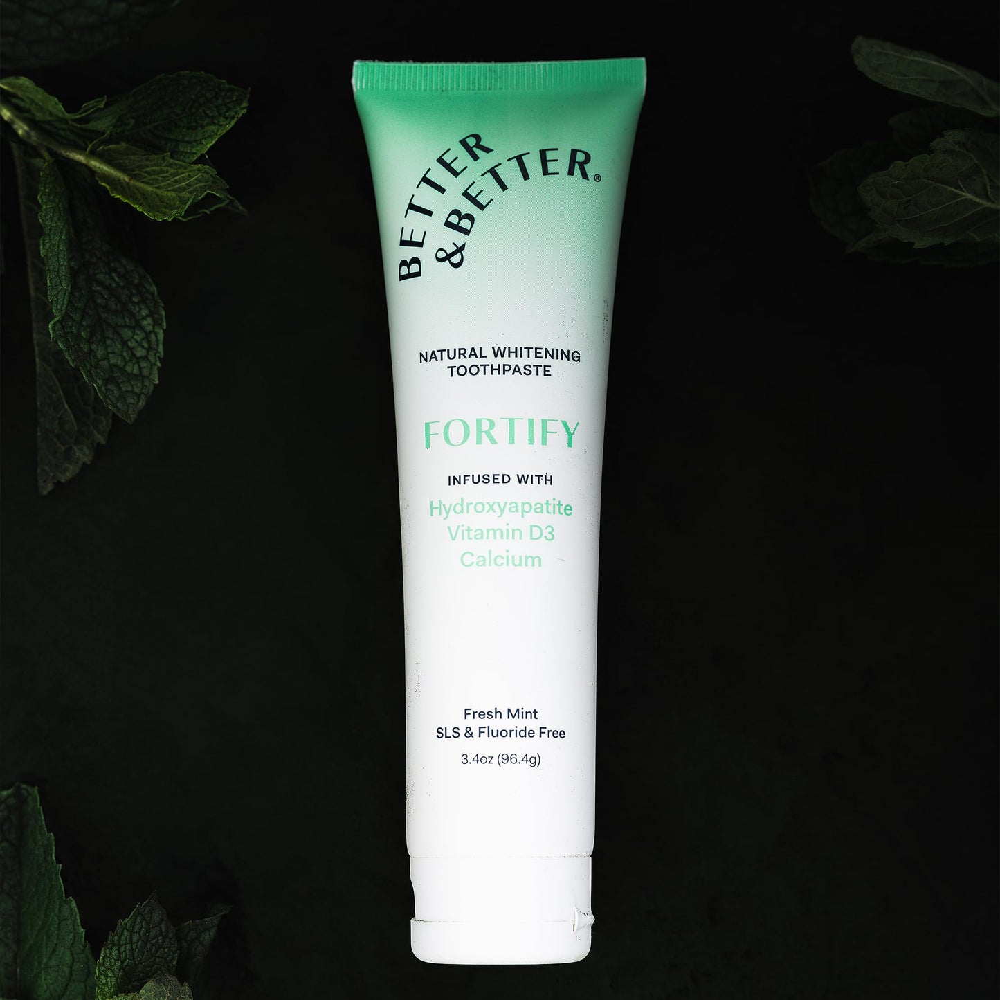 Fortify Hydroxyapatite Toothpaste | Vitamin D3 & Calcium | Fluoride & SLS Free | Vegan Whitening Mint | 3.4oz 3 Pack
