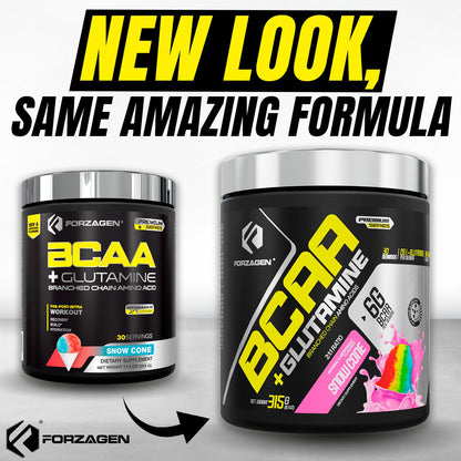Forzagen BCAAs Amino Acids Powder with Glutamine - BCAA Supplements, 30 Servings