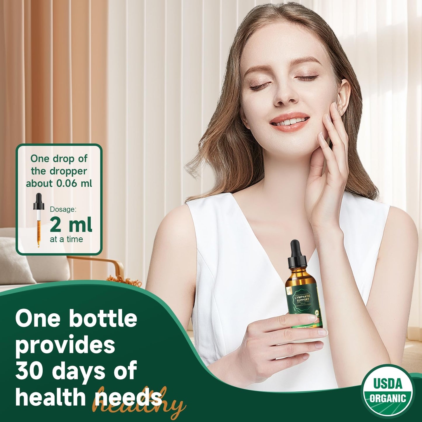 FOTN Lymphatic Drainage Drops - Organic Herbal Supplements | Immune Support