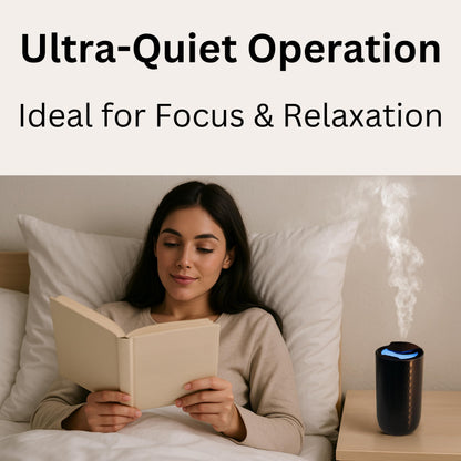 FOTUS AIR Waterless Diffuser | Portable Cordless Aromatherapy (3 Mist Levels, USB-C, 15ml, 4 Timers)