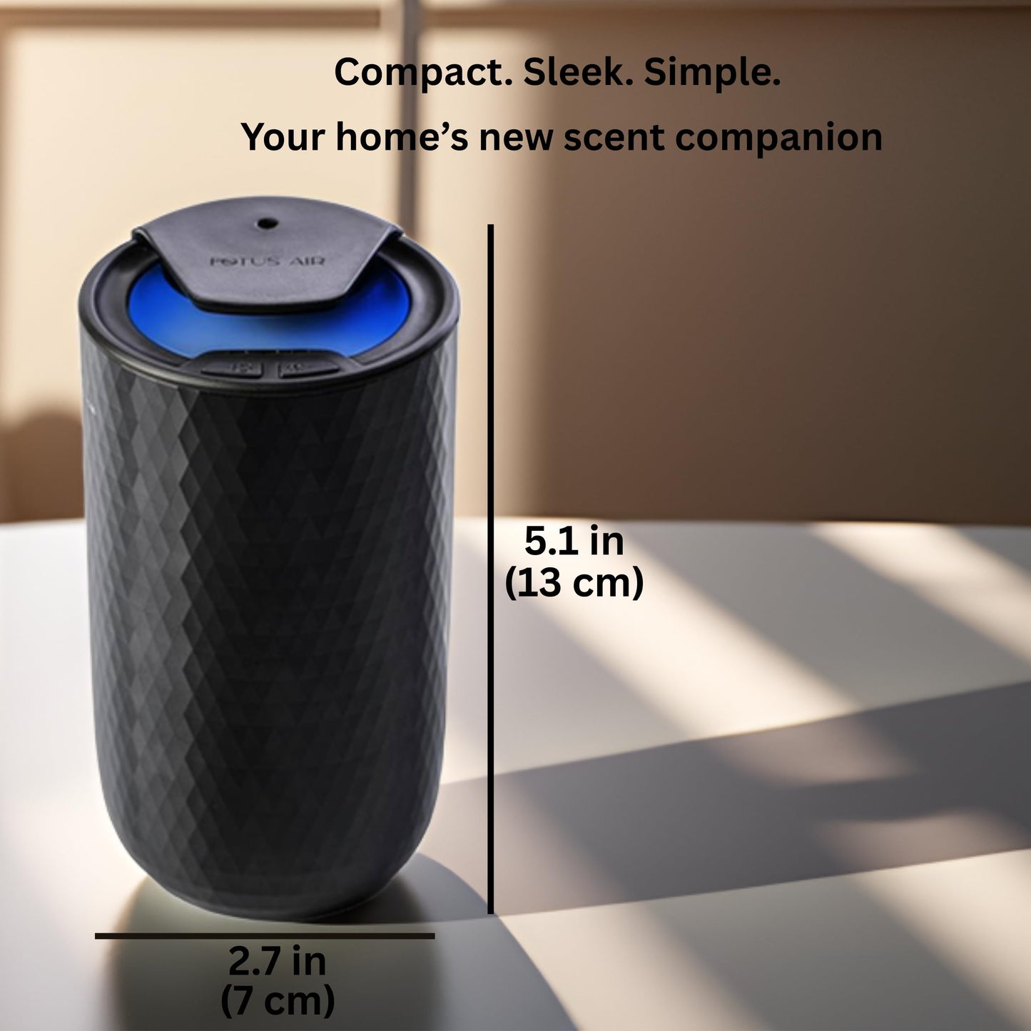 FOTUS AIR Waterless Diffuser | Portable Cordless Aromatherapy (3 Mist Levels, USB-C, 15ml, 4 Timers)