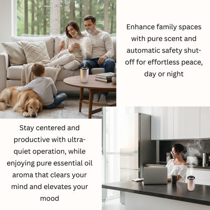 FOTUS AIR Waterless Diffuser – Portable USB-C Aromatherapy for Home, Car & Office | 3 Mist Levels, 15ml