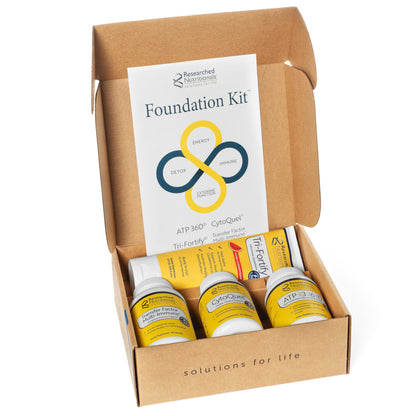 Researched Nutritionals Foundation Kit: Tri-Fortify Glutathione, Transfer-Factor Multi Immune, ATP 360 & CytoQuel