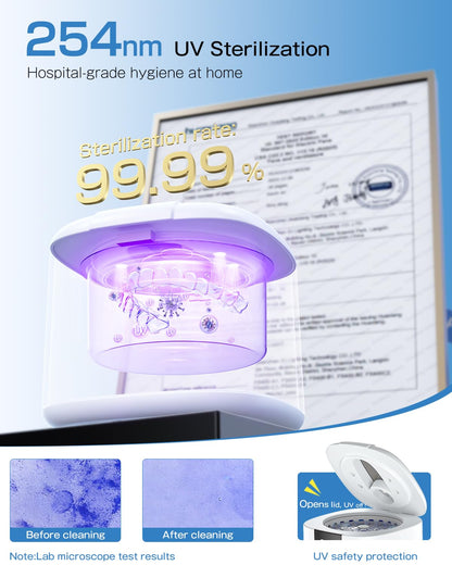 2025 Enhanced Ultrasonic Retainer Cleaner – 2X Power, 45kHz, UV Lights, 4 Modes