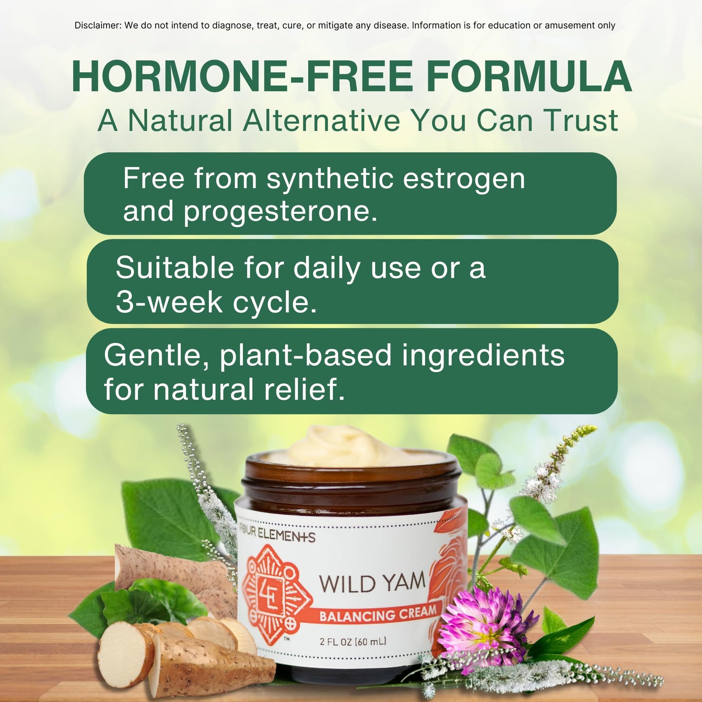 Four Elements 4E Wild Yam Balancing Cream 2 OZ — Award-Winning USA Made