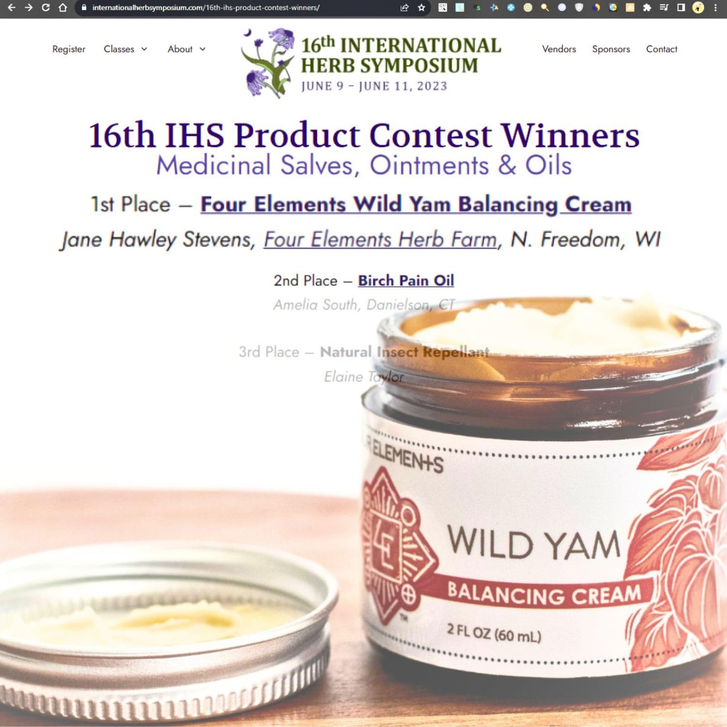 Four Elements 4E Wild Yam Balancing Cream 2 OZ — Award-Winning USA Made