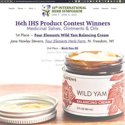 Four Elements 4E Wild Yam Balancing Cream 2 OZ — Award-Winning USA Made