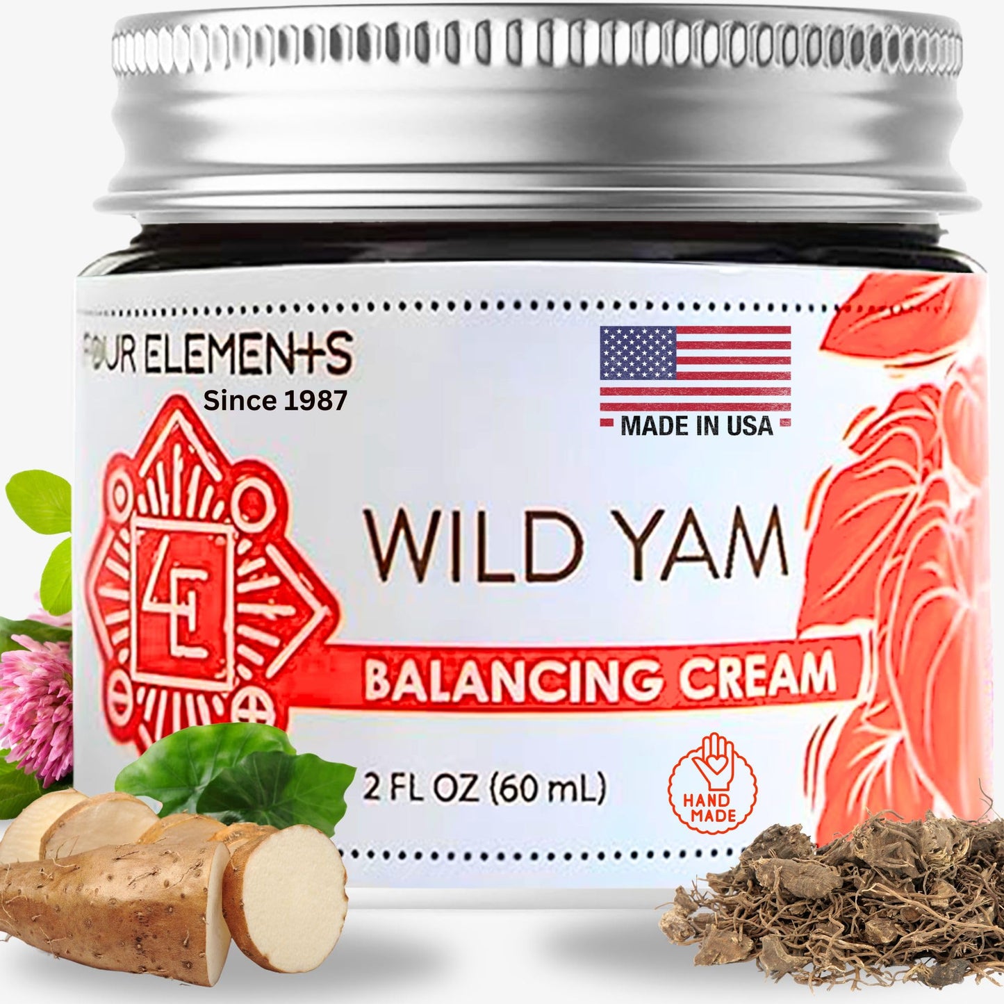 Four Elements 4E Wild Yam Balancing Cream 2 OZ — Award-Winning USA Made