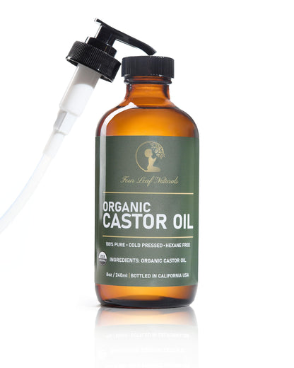 Four Leaf Naturals Organic Unrefined Castor Oil - 8 oz | USDA Certified | Cold-Pressed
