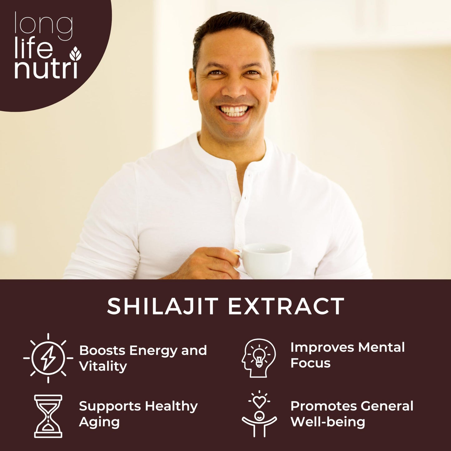 Shilajit Pure Himalayan Extract 500mg | 15% Fulvic Acid, 120 Vegetarian Capsules