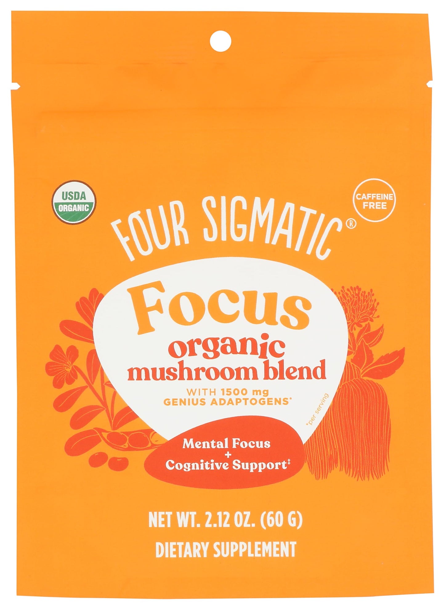 Four Sigmatic Focus Blend – 7-Superfood Adaptogen (Lion’s Mane, Cordyceps) – 30 Servings (Decaf)